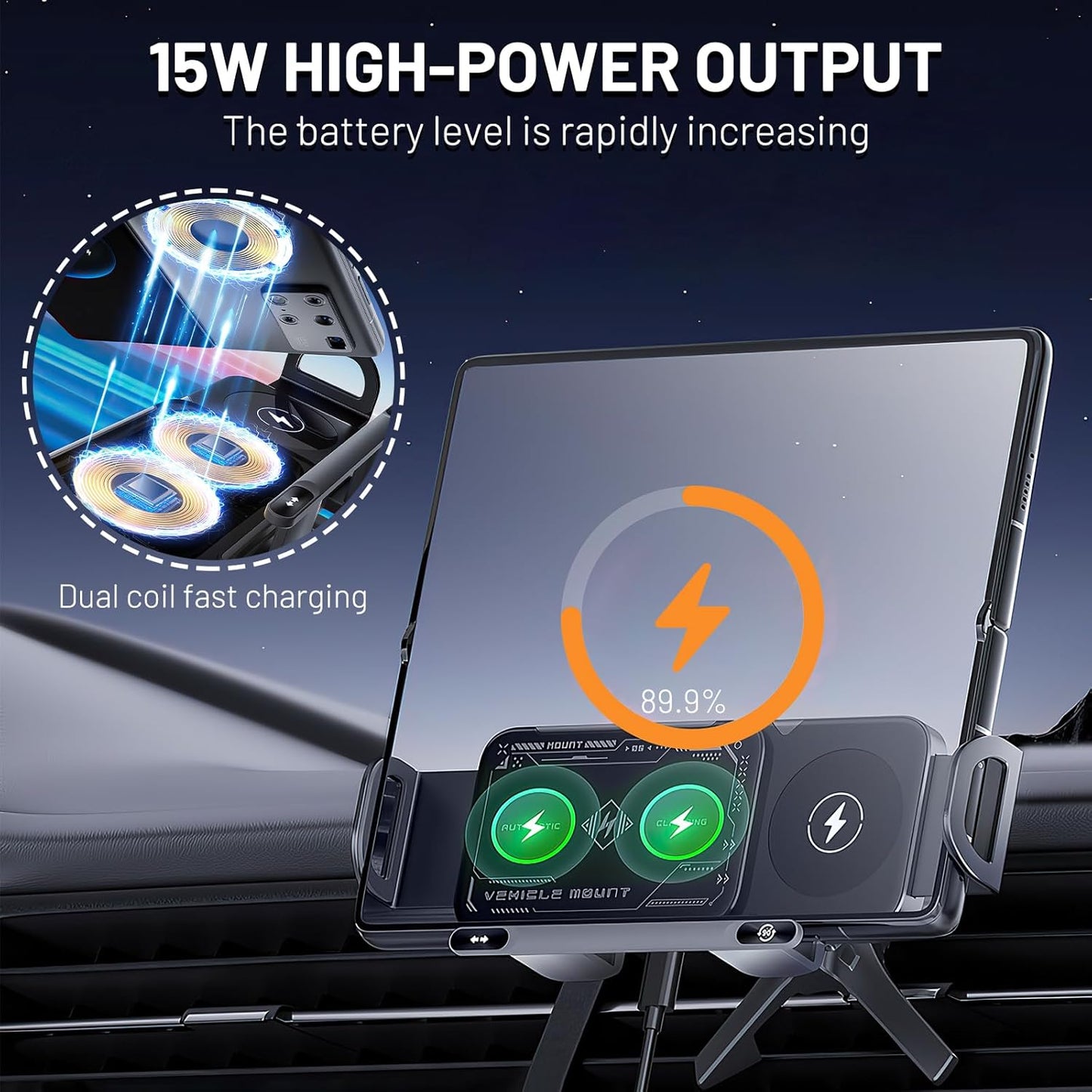 Automatycznie obracający się uchwyt na telefon 2 w 1