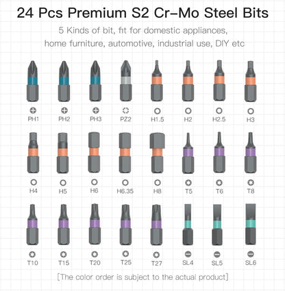 Zestaw mini śrubokrętów magnetycznych 24 w 1