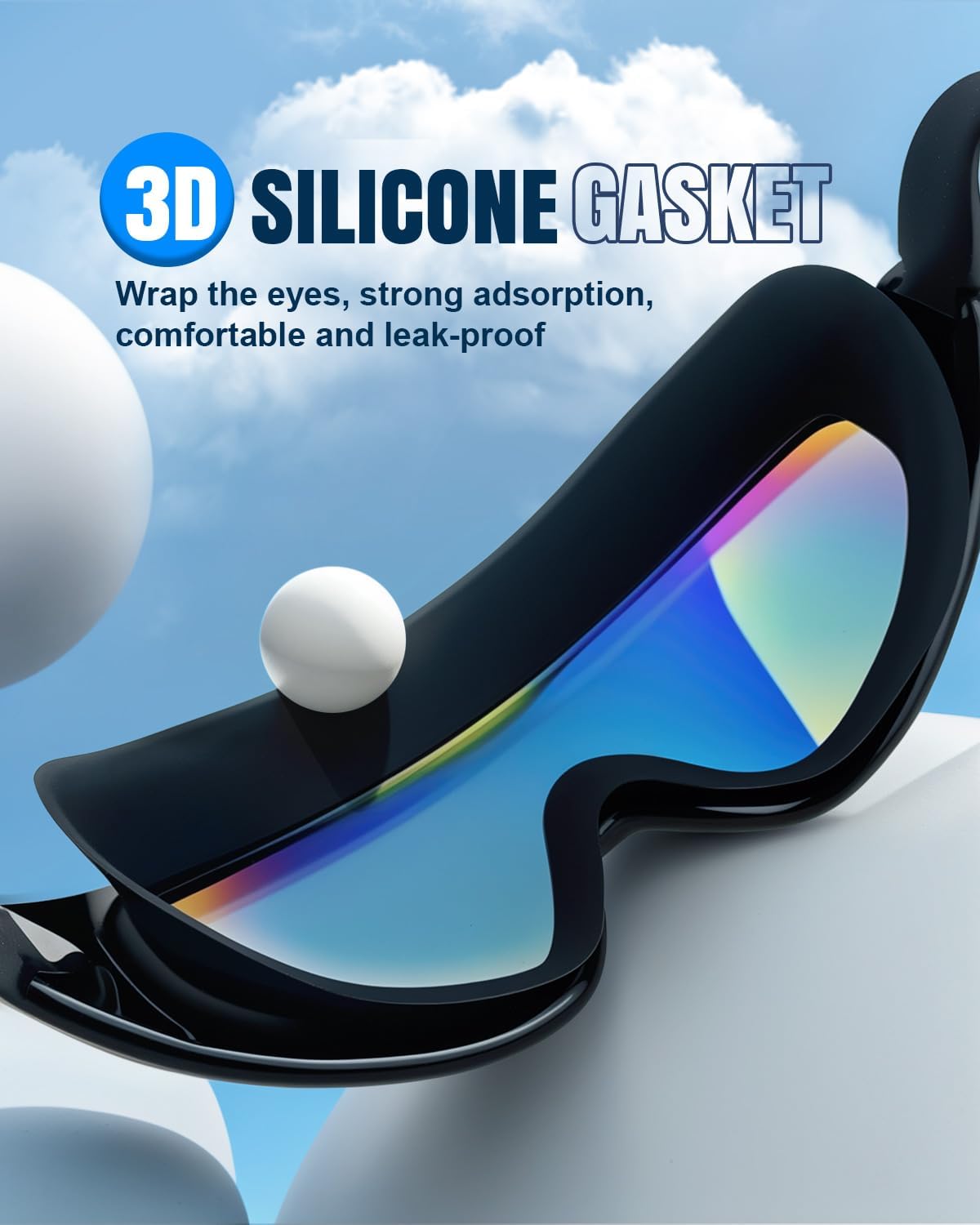 Okulary pływackie z szerokim polem widzenia, przeciwmgielne i UV, UNISEX