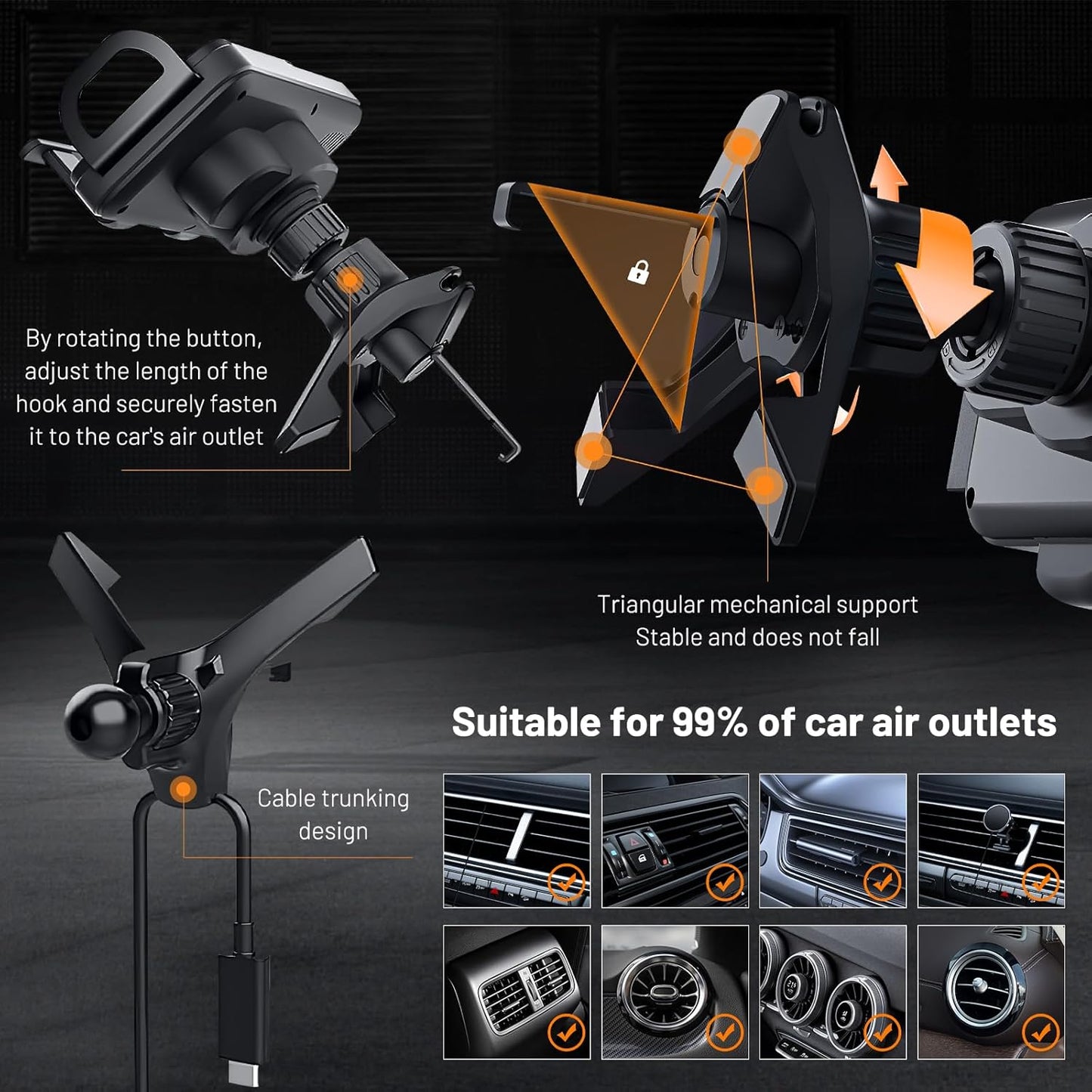 Automatycznie obracający się uchwyt na telefon 2 w 1