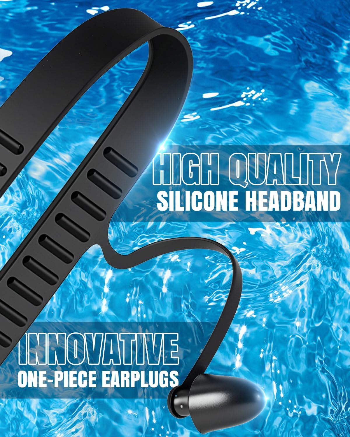 Okulary pływackie z szerokim polem widzenia, przeciwmgielne i UV, UNISEX