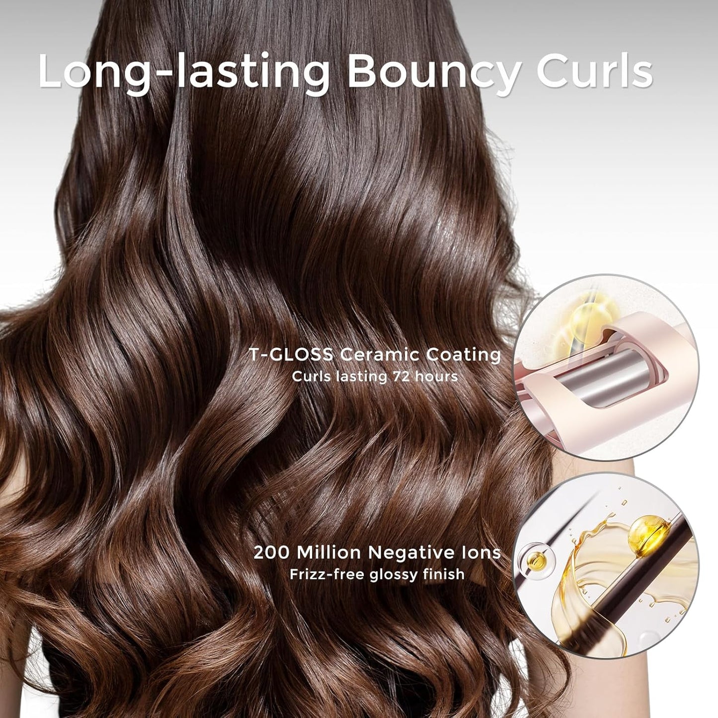 Obrotowa lokówka zapobiegająca oparzeniom i splątaniu, zapewniająca łatwe tworzenie loków