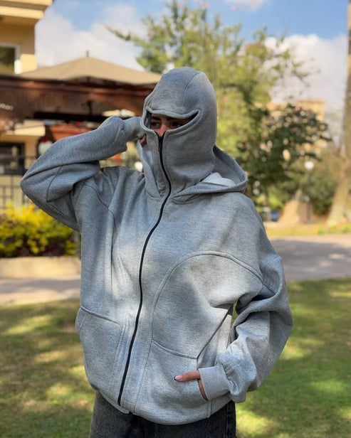 Bluza z kapturem i zamkiem błyskawicznym – unisexowa kurtka hiphopowa