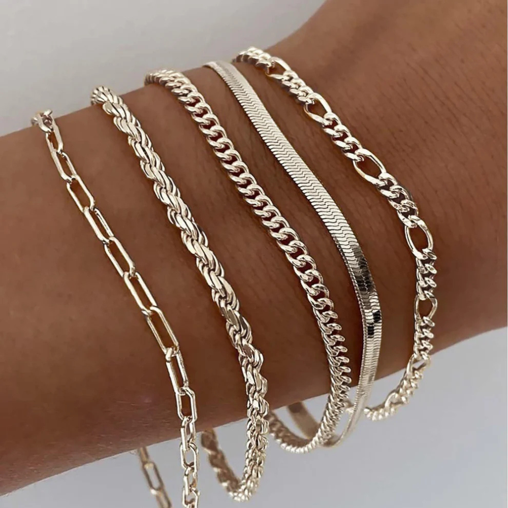 Zestaw złotych bransoletek Ellis