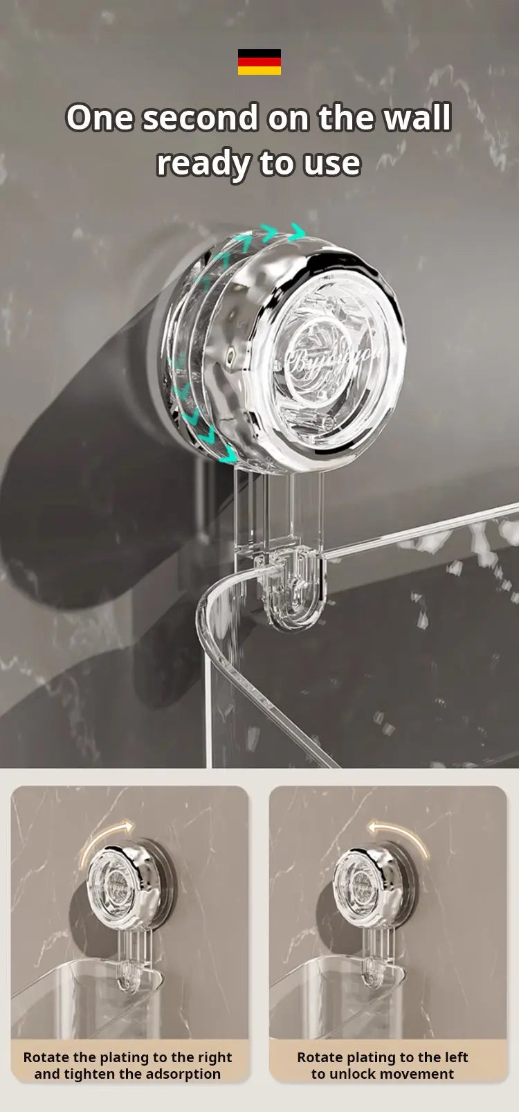 Luksusowa falowana półka z przyssawką 