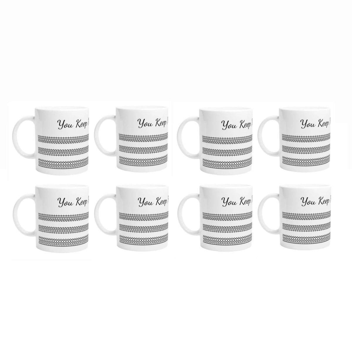 Kubek na kawę z ukrytą wiadomością "Pieprzyć to gówno"